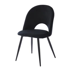 כסאות אוכל שחורים עם מושבים מרופדים